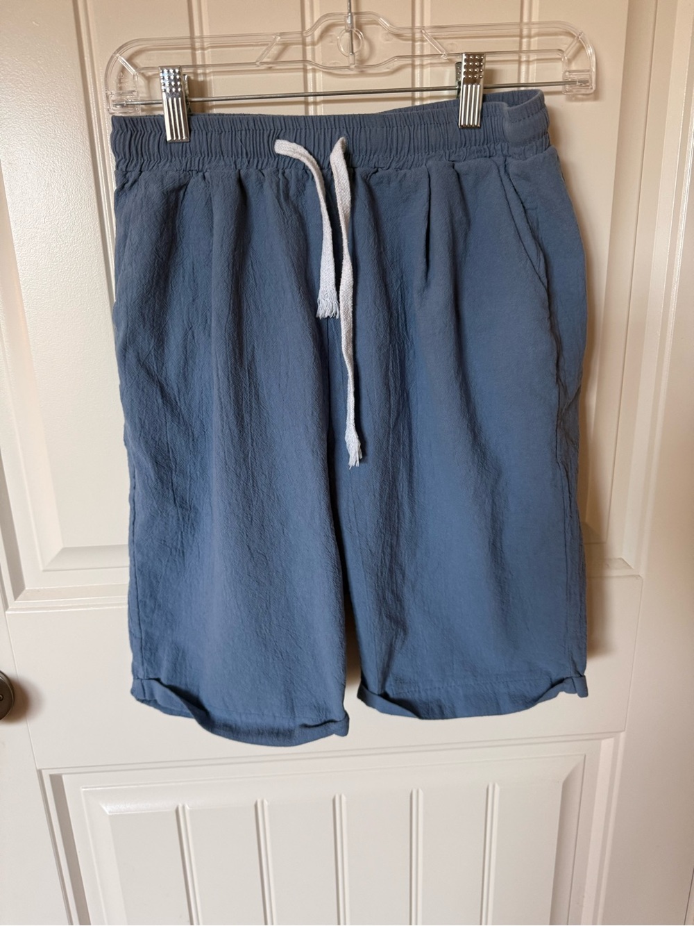 Womens Casual Drawstring Shorts - Slate Blue
